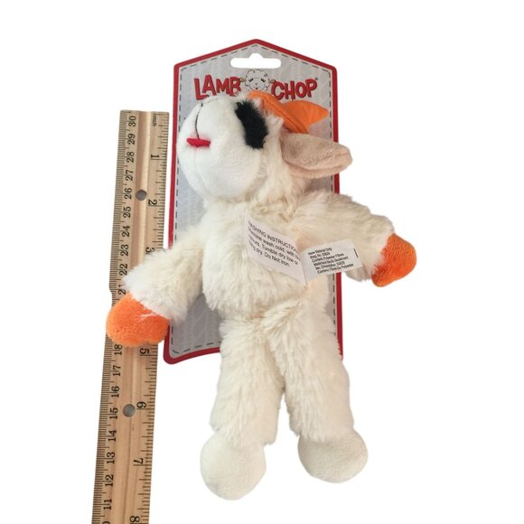 Lamb Chop Halloween Witch Orange Hat Floppy 7" Dog Toy Squeak - Picture 3 of 3
